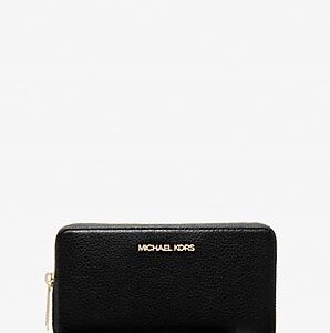 Large Pebbled Leather Smartphone Wristlet